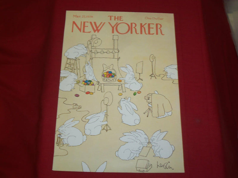1978 MARCH 27 NEW YORKER MAGAZINE FRONT COVER ONLY - GREAT ART FOR FRAMING