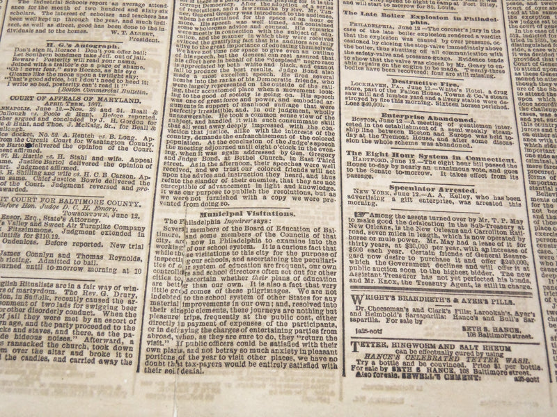 1867 JUNE 13 AMERICAN AND COMMERCIAL ADVERTISER NEWSPAPER - SURRATT- NP 4252I