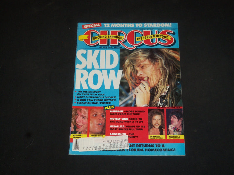 1990 JANUARY 31 CIRCUS MAGAZINE - SKID ROW COVER - PHOTOS - SP 7627