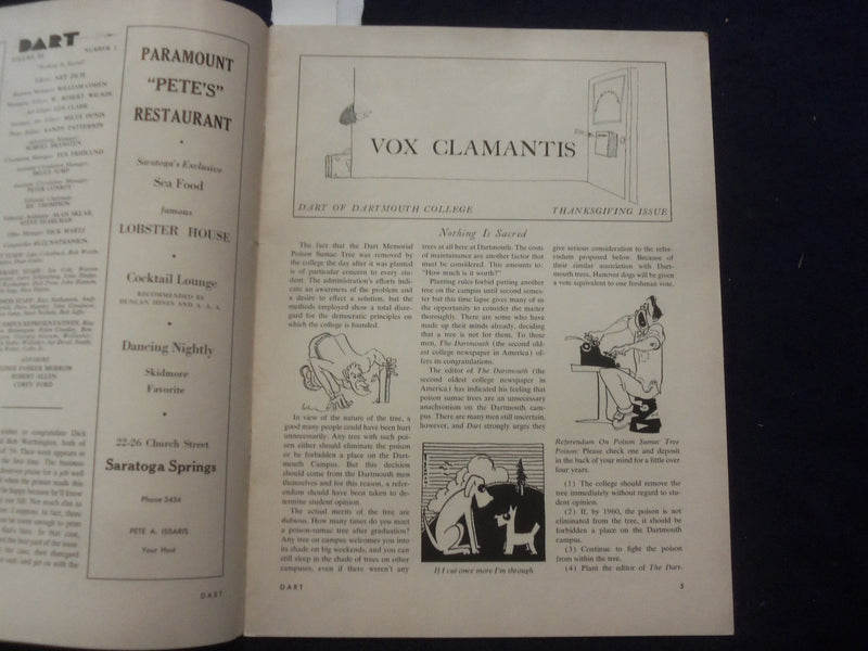 1956 DART MAGAZINE - DARTMOUTH COLLEGE - THANKSGIVING ISSUE - J 9782