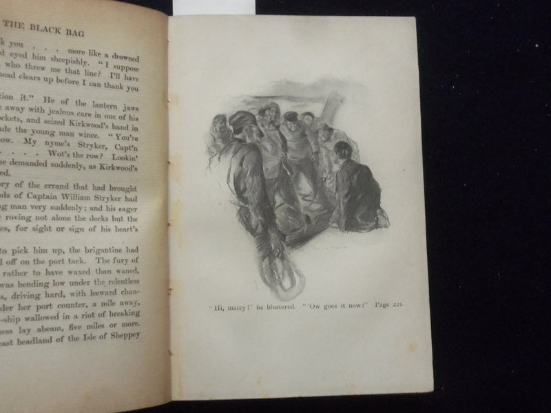 1908 THE BLACK BAG HARDCOVER BOOK BY LOUIS JOSEPH VANCE & T. FOGARTY - KD 8406