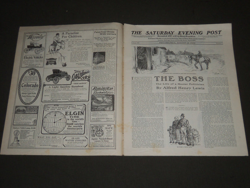 1903 AUGUST 15 THE SATURDAY EVENING POST MAGAZINE - ILLUSTRATED COVER - SP 700