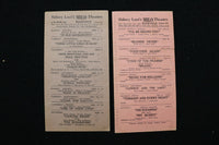 1940'S SIDNEY LUST'S MILO THEATRE PROGRAM CARDS - LOT OF 4 - ROCKVILLE - K 2819