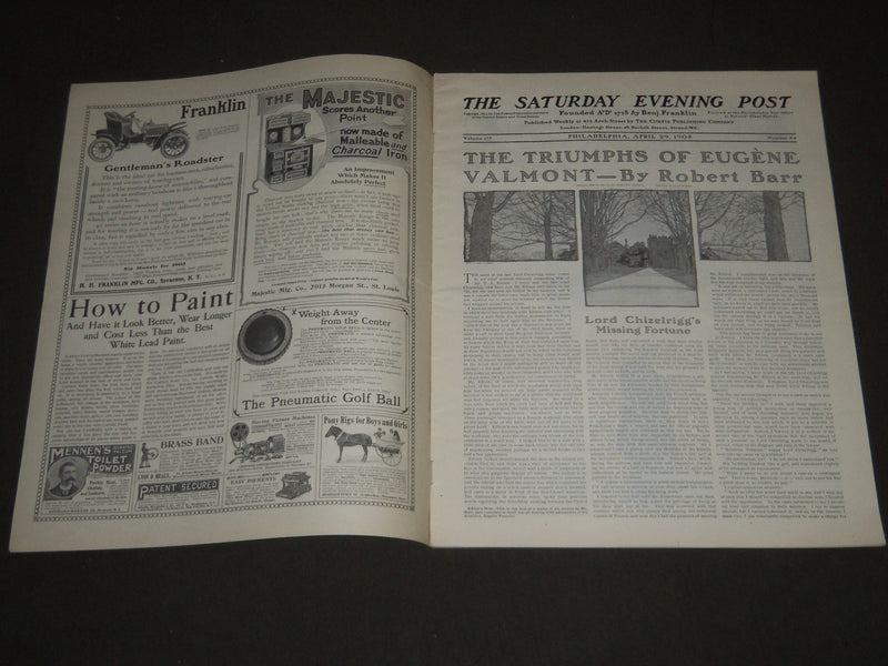 1905 APRIL 29 THE SATURDAY EVENING POST MAGAZINE - ILLUSTRATED COVER - SP 771