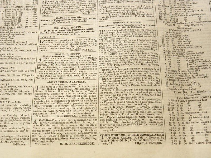 1850 THE REPUBLIC DAILY NEWSPAPER LOT OF 4 ISSUES - WASHINGTON - NP 3297L