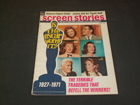 1971 APRIL SCREEN STORIES MAGAZINE - IS THE OSCAR WORTH IT? - SP 8215