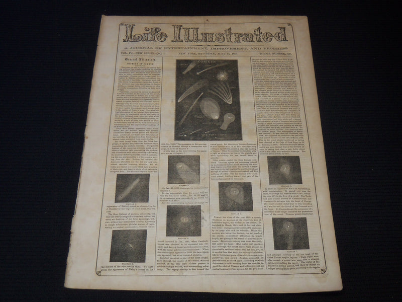 1857 JUNE 13 LIFE ILLUSTRATED NEWSPAPER - HISTORY OF COMETS - NP 5933