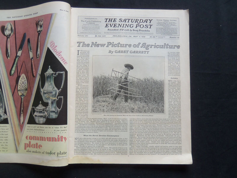 1929 MAY 11 THE SATURDAY EVENING POST MAGAZINE - ILLUSTRATED COVER -SP 1343