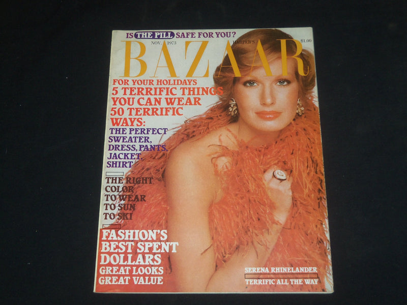 1973 NOVEMBER HARPER'S BAZAAR MAGAZINE - SERENA RHINELANDER COVER - SP 4277