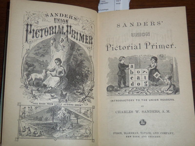 1866 THE UNION PICTORIAL PRIMER BOOK BY CHARLES SANDERS - K 1295