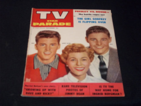 1956 NOVEMBER TV STAR PARADE MAGAZINE - RICKY DAVID & HARRIET NELSON - E 14046