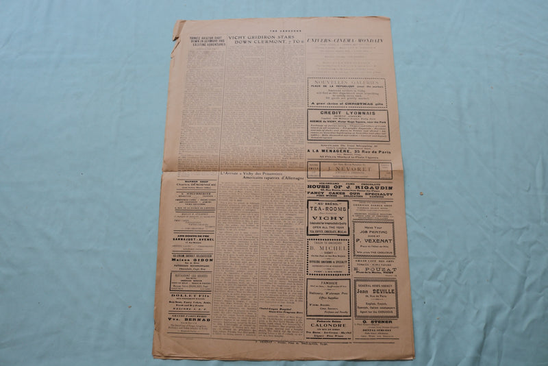 1918 THE CADUCEUS VICHY (FRANCE) HOSPITAL NEWSPAPER - LOT OF 2 - NP 9067