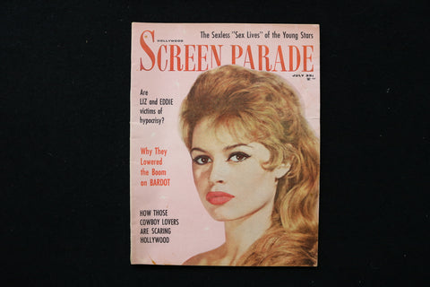 1959 JULY HOLLYWOOD SCREEN PARADE MAGAZINE - BRIDGET BARDOT COVER - E 24308