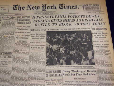 1948 JUNE 24 NEW YORK TIMES - DEWEY BANDWAGON DAZZLES - NT 3776