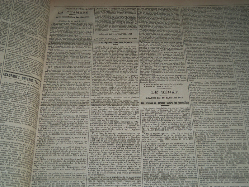 1926 JANUARY-MARCH LE TEMPS FRENCH NEWSPAPER BOUND VOLUME - VB 1