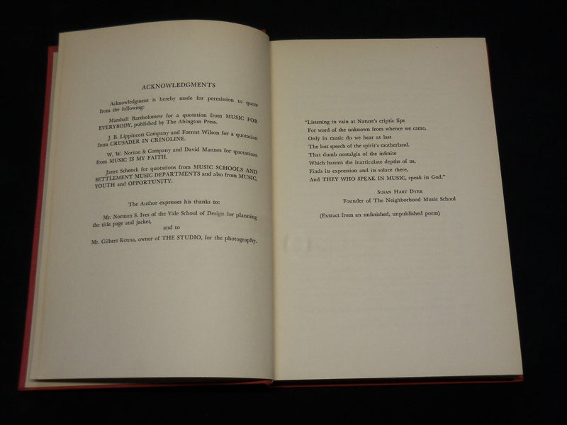 1957 THEY WHO SPEAK IN MUSIC BOOK BY CLARENCE A. GRIMES - NEW HAVEN - KD 6034