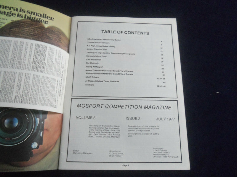 1977 JULY 1-3 MOLSON DIAMOND INDY RACING PROGRAM - SP 3804J