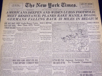 1945 JAN 12 NEW YORK TIMES - AMERICANS DEEPEN AND WIDEN LUZON FOOTHOLD - NT 625