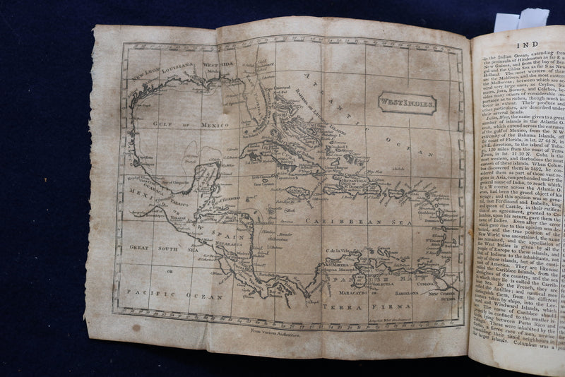 1806 BROOKES'S GENERAL GAZETTE - FOLD-OUT MAPS HARDCOVER BOOK BY - KD 9437