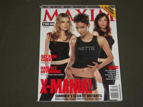 2000 JULY MAXIM MAGAZINE - ROMIJN-STAMOS, BERRY & JANSSEN COVER - B 3787
