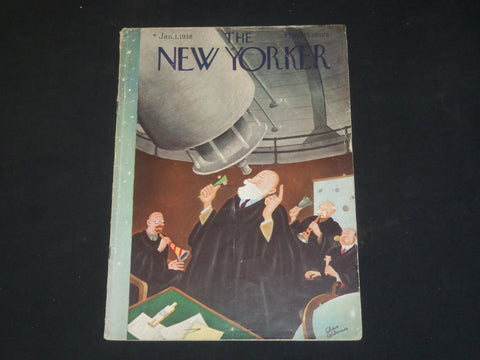 1938 JANUARY 1 THE NEW YORKER MAGAZINE - ILLUSTRATED COVER - NY 12