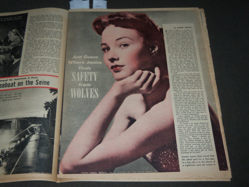 1951 JULY 15 MIRROR MAGAZINE SECTION - ESTHER WILLIAMS COVER - J 3023