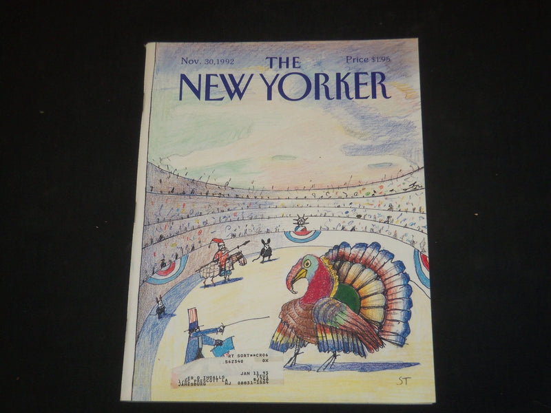 1992 NOVEMBER 30 THE NEW YORKER MAGAZINE - ILLUSTRATED COVER - NY 1562