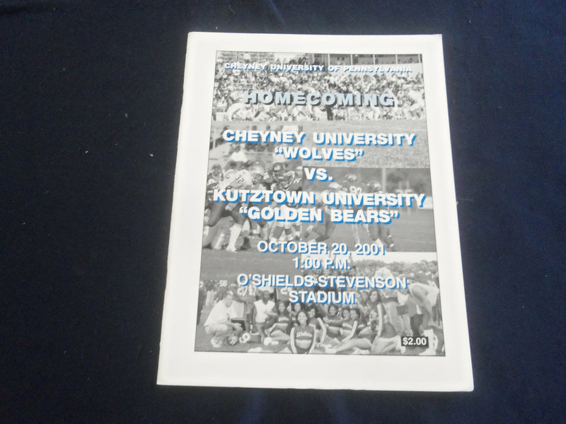 2001 OCT 20 FOOTBALL PROGRAM - CHEYNEY UNIVERSITY VS. KUTZTOWN UNIV - ST 6583Q