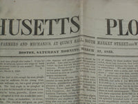 1849 MARCH 17 MASSACHUSETTS PLOUGHMAN NEWSPAPER - ELECTRO MAGNETISM - NP 5163