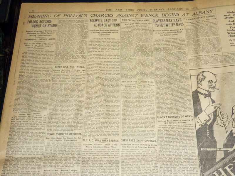1917 JANUARY 30 NEW YORK TIMES - ALLIED WARSHIPS CHASING RAIDER - NT 8748