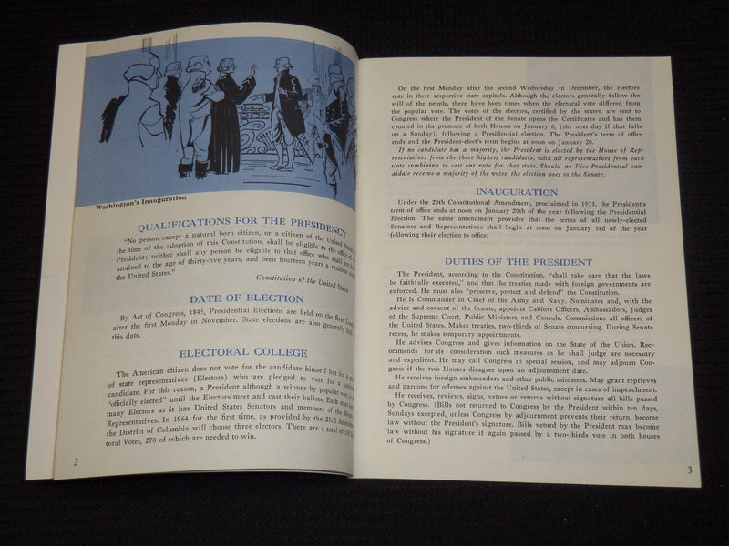 1964 PRESIDENTIAL ELECTIONS FACTS AND FIGURES PAST AND PRESENT BOOK - J 7340