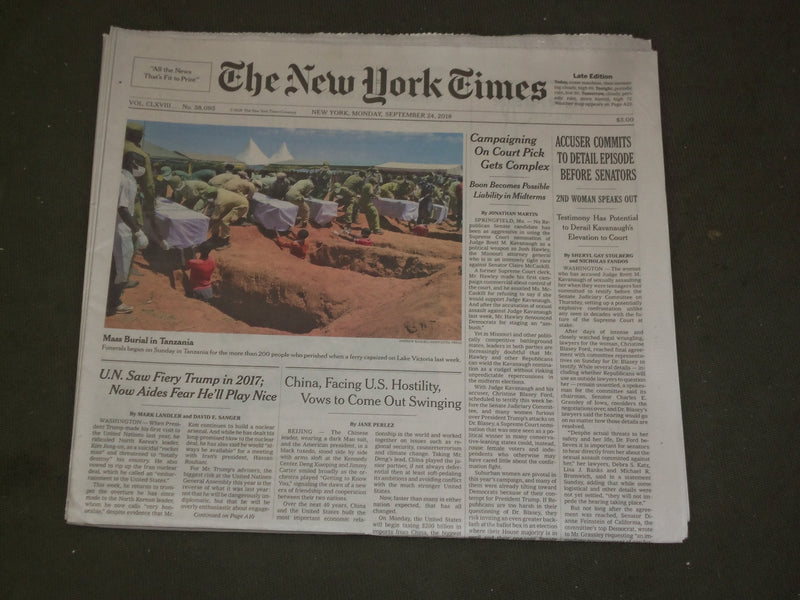 2018 SEPTEMBER 24 NEW YORK TIMES- 2ND ACCUSER SPEAKS OUT AGAINST BRETT KAVANAUGH