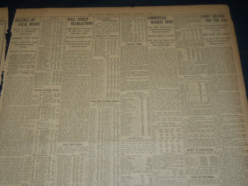1911 OCTOBER 6 THE BOSTON HERALD - DE MAR WINS BROCKTON MARATHON RACE - BH 179
