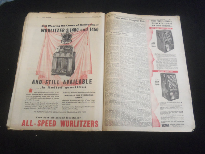 1952 FEBRUARY 16 THE BILLBOARD NEWSPAPER - ARTICLES, PHOTOS & ADS - NP 5722