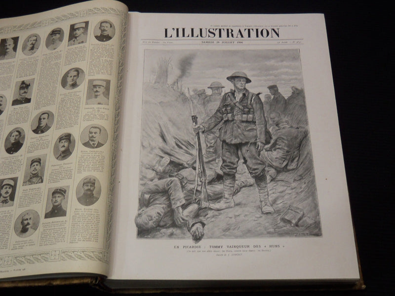 1916 L'ILLUSTRATION FRENCH MAGAZINE BOUND VOLUME SET OF 2 - FULL YEAR - LA GUERR