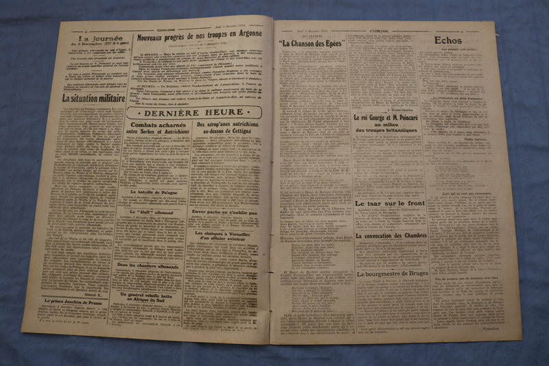 1914 DEC 3 EXCELSIOR JOURNAL - LE FELD-MARECHAL VON HINDENBOURG -FRENCH- NP 8553