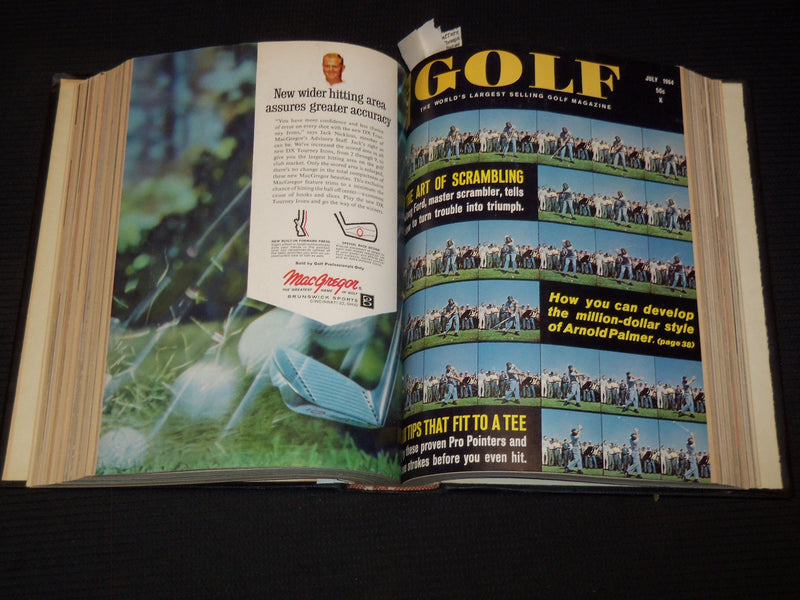1964 JANUARY-DECEMBER GOLF MAGAZINE BOUND VOLUME - GREAT COVERS - R 425