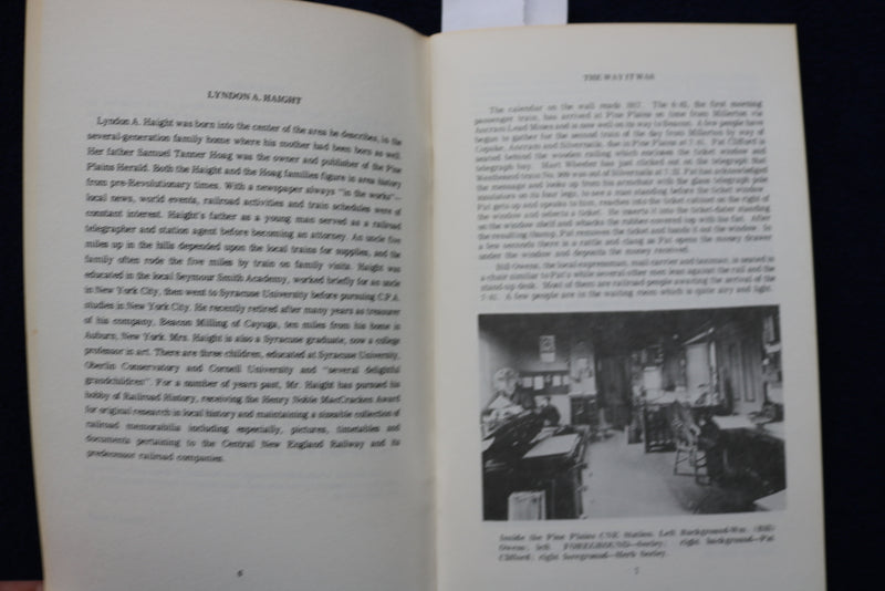 1976 PINE PLAINS AND THE RAILROADS SOFTCOVER BOOK BY LYNDON A. HAIGHT - K 776