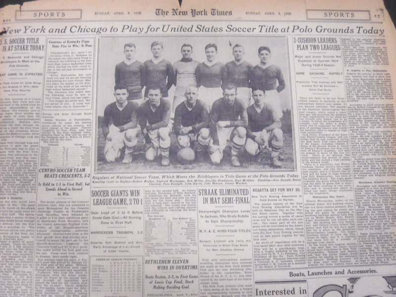 1928 APRIL 8 NEW YORK TIMES SPORTS SECTION - GEHRIG - DUROCHER - NT 5320