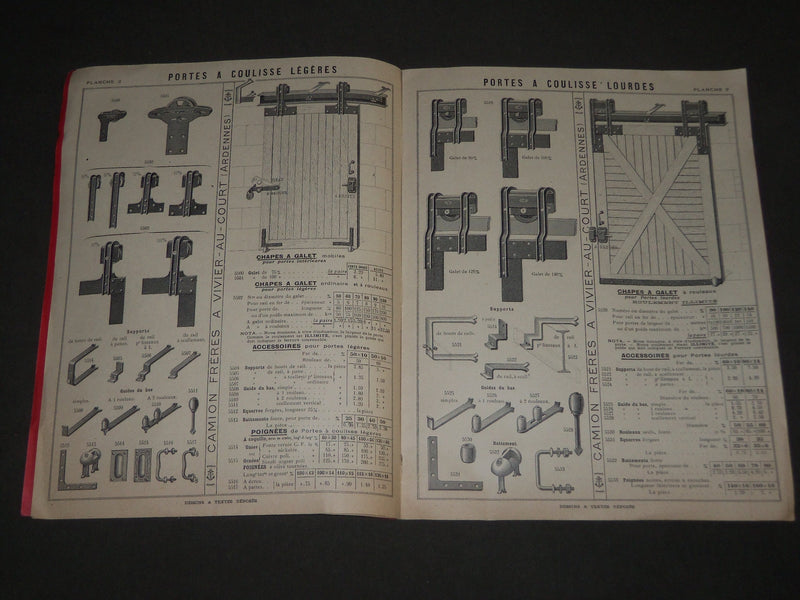 1911 CAMION FRERES FERRURES DE PORTES A COULISSES FRENCH CATALOGUE - FR 509