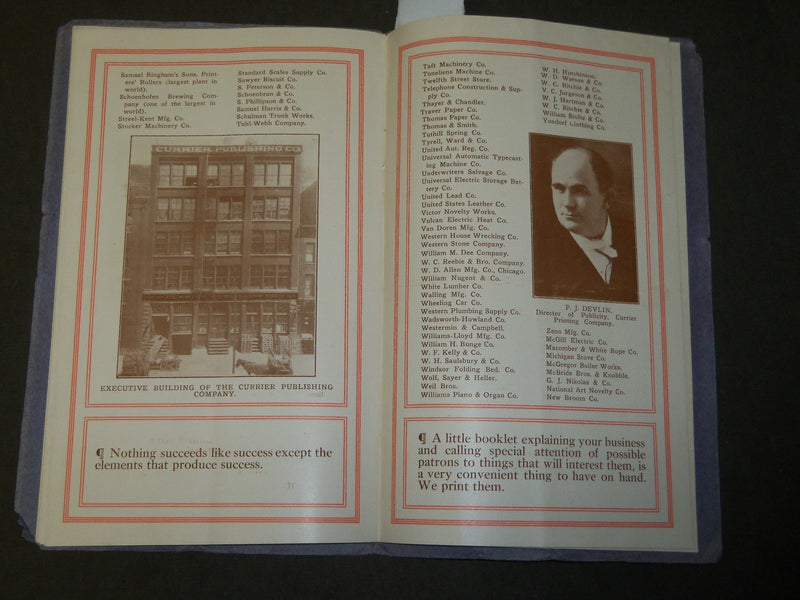 1909 THE GREAT WEST SIDE PROGRAM - CURRIER PRINTING COMPANY - CHICAGO - J 3708
