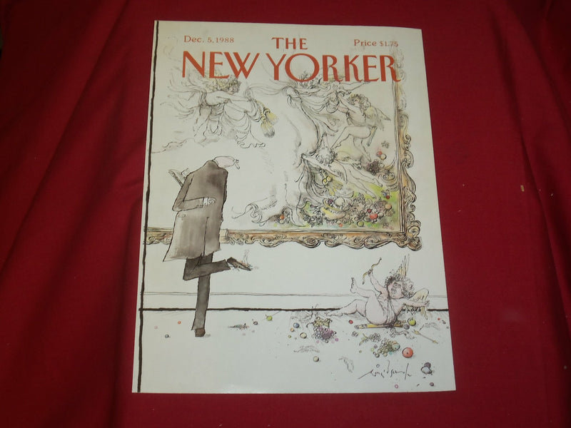 1988 DECEMBER 5 NEW YORKER MAGAZINE FRONT COVER ONLY - GREAT ART FOR FRAMING