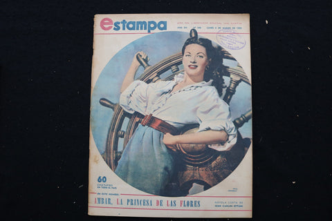 1950 MARCH 6 ESTAMPA MAGAZINE - YVONNE DE CARLO COVER - E 25138