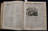 1841-1842 RURAL REPOSITORY MAGAZINE BOUND VOLUME - KD 9533