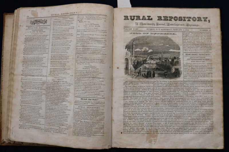 1841-1842 RURAL REPOSITORY MAGAZINE BOUND VOLUME - KD 9533