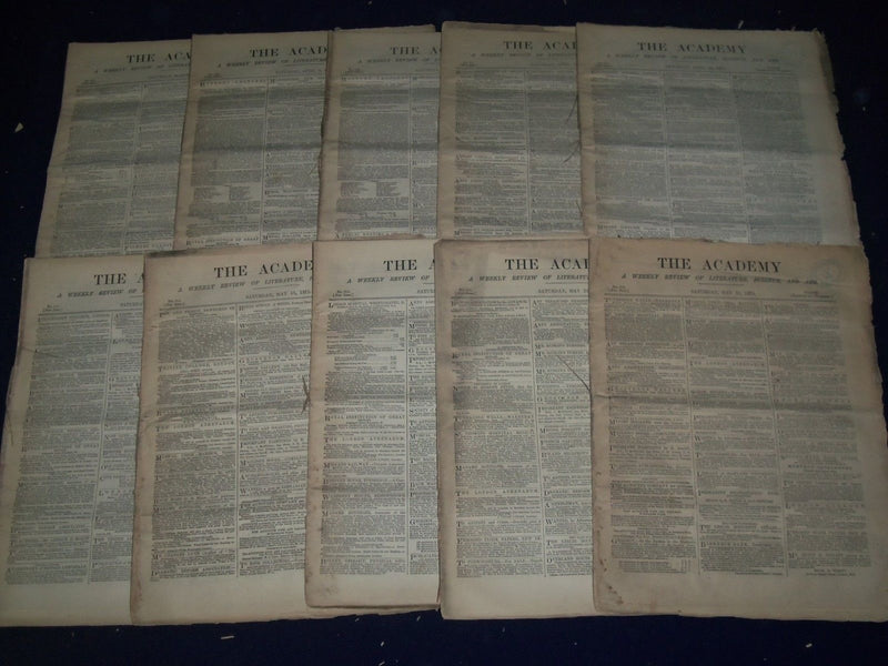 1878 THE ACADEMY WEEKLY REVIEW OF LITERATURE LOT OF 34 ISSUES - LONDON - O 2224