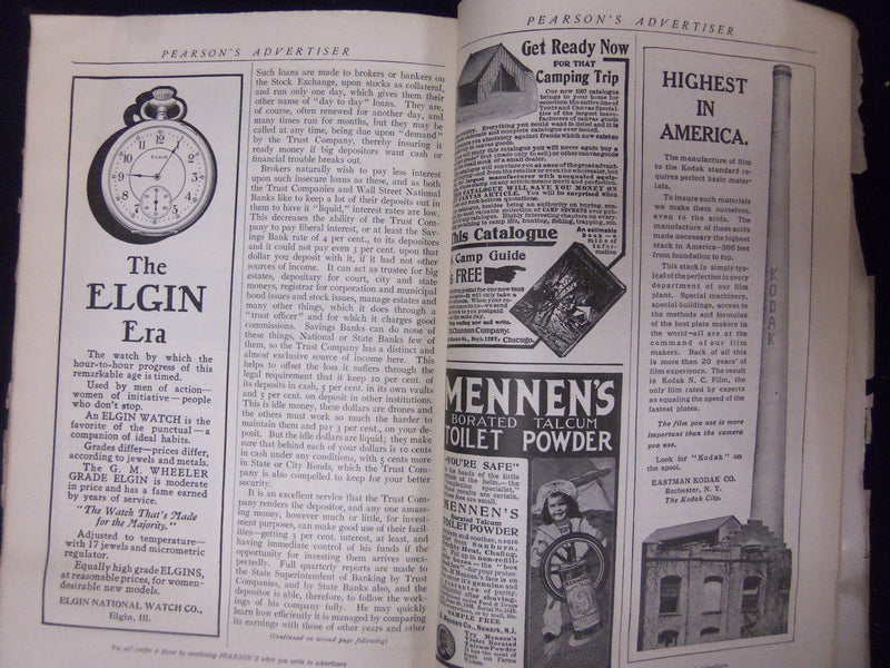 1907 JULY PEARSON'S MAGAZINE - NICE STORIES, ADS & ILLUSTRATIONS - ST 3008