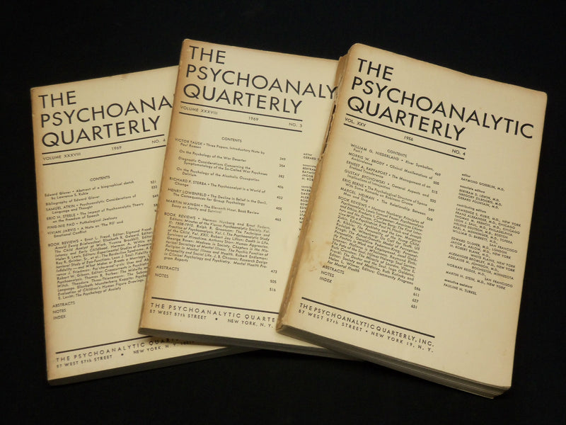 1956-1969 THE PSYCHOANALYTIC QUARTERLY MAGAZINE LOT OF 3 - WR 572L