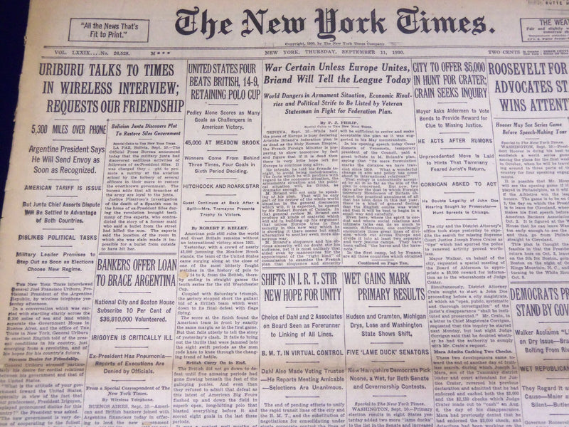 1930 SEPTEMBER 11 NEW YORK TIMES - U. S. RETAINS POLO CUP - NT 3916