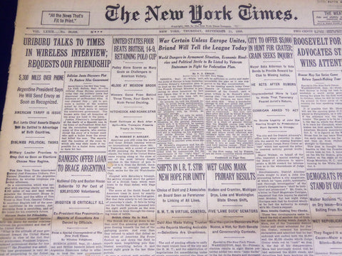1930 SEPTEMBER 11 NEW YORK TIMES - U. S. RETAINS POLO CUP - NT 3916